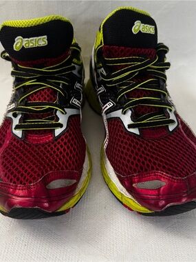 ASICS Gel-Cumulus 14 Running Shoes Women's Size 8 Pink Black Lime Green